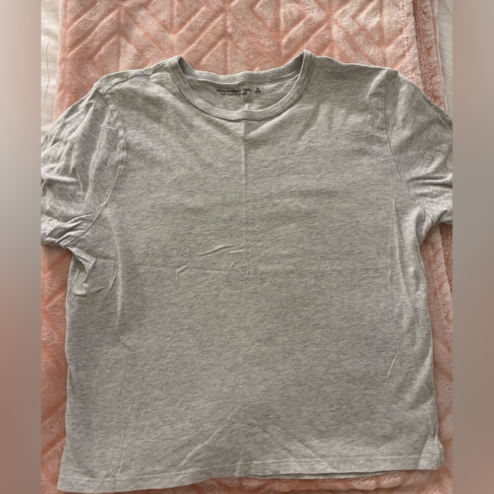 Abercrombie and Fitch cropped grey tshirt